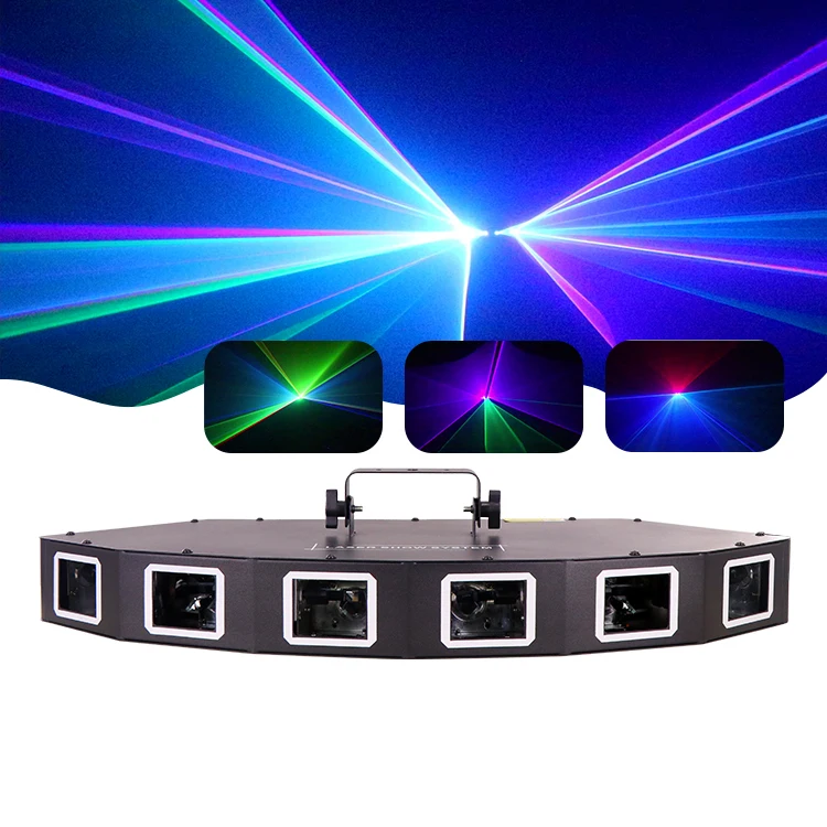 6 Holes 60 Patterns Rechargeable Strobe Stage Party Lights Rg Laser