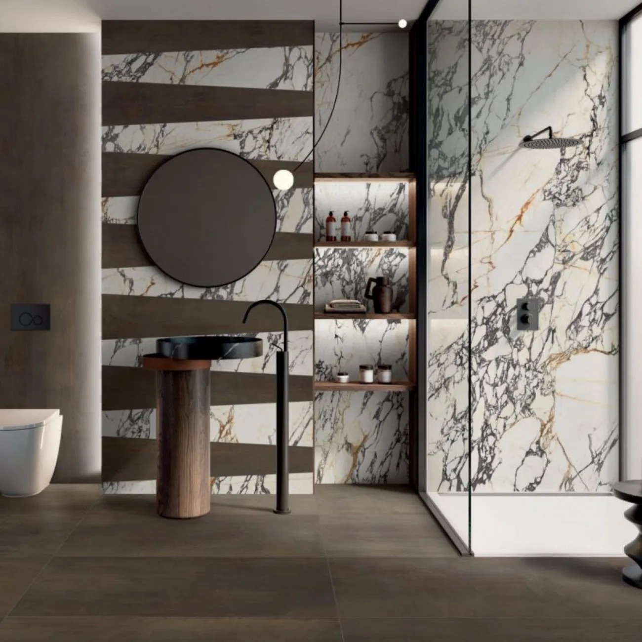 Large Slabs Tiles in Gres Marble Effect  Full Body Polished Finished Surface 100% Made in Italy for Retail Bathroom Tiles White
