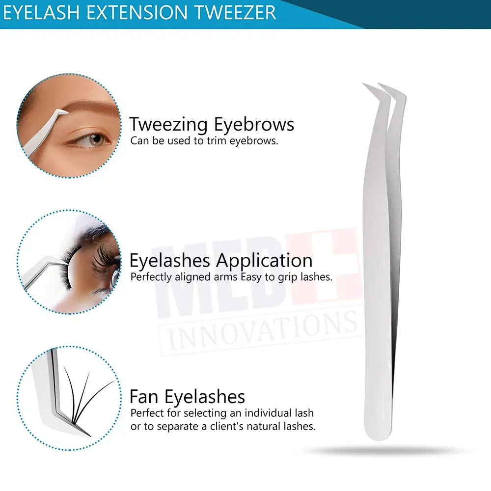Best Fiber Tips Professional Eyelash Extension Tweezers For Grip / Stainless Steel Eyelash