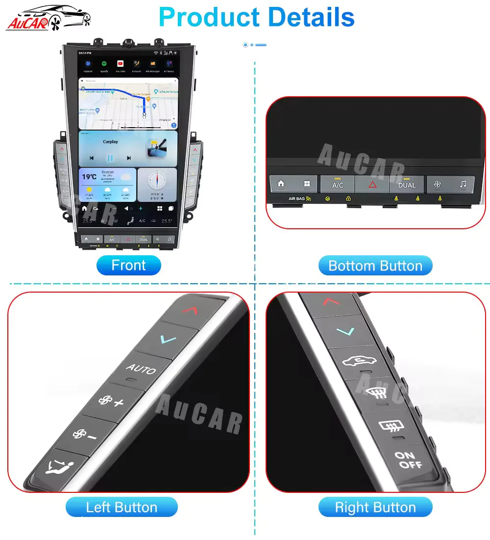 Mark 7 AuCAR 13.6" Android 13 Tesla Screen Car Radio Video for Infiniti Q50 Q50S Q60 Q60S 2014-2022 GPS Navigation Stereo Player