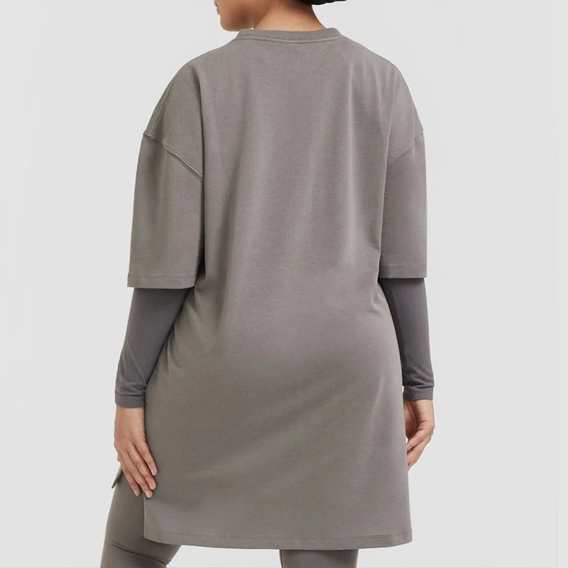 Aola Custom High Quality Islamic Modest Sportswear Active Wear Muslim Loose Top Workout Running Gym T Shirt for Women