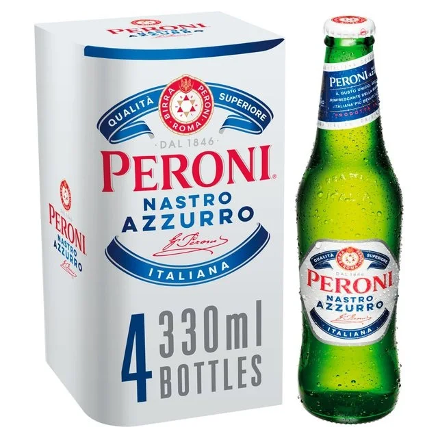 Peroni Nastro Azzurro 0.0% 24 X 33cl Case Bottles - Alcohol-Free Lager