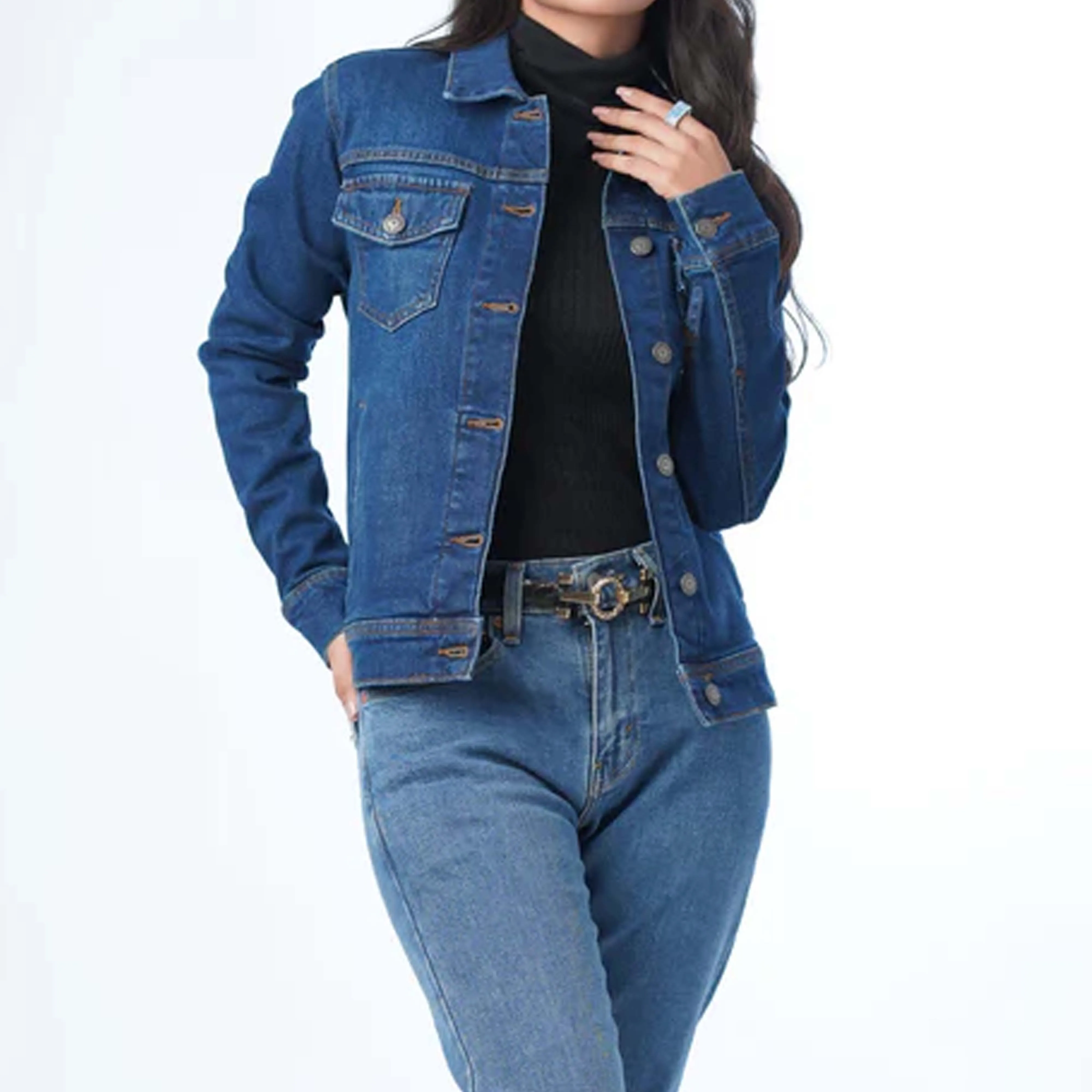 Ladies Jackets Jeans Long Jacket For Girls Womens Long Denim Coat