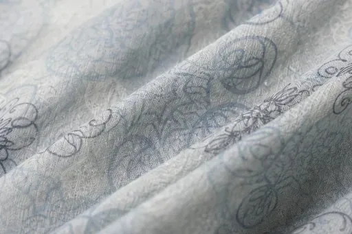Custom Printed Modal Hijab Paisley Blue view 8