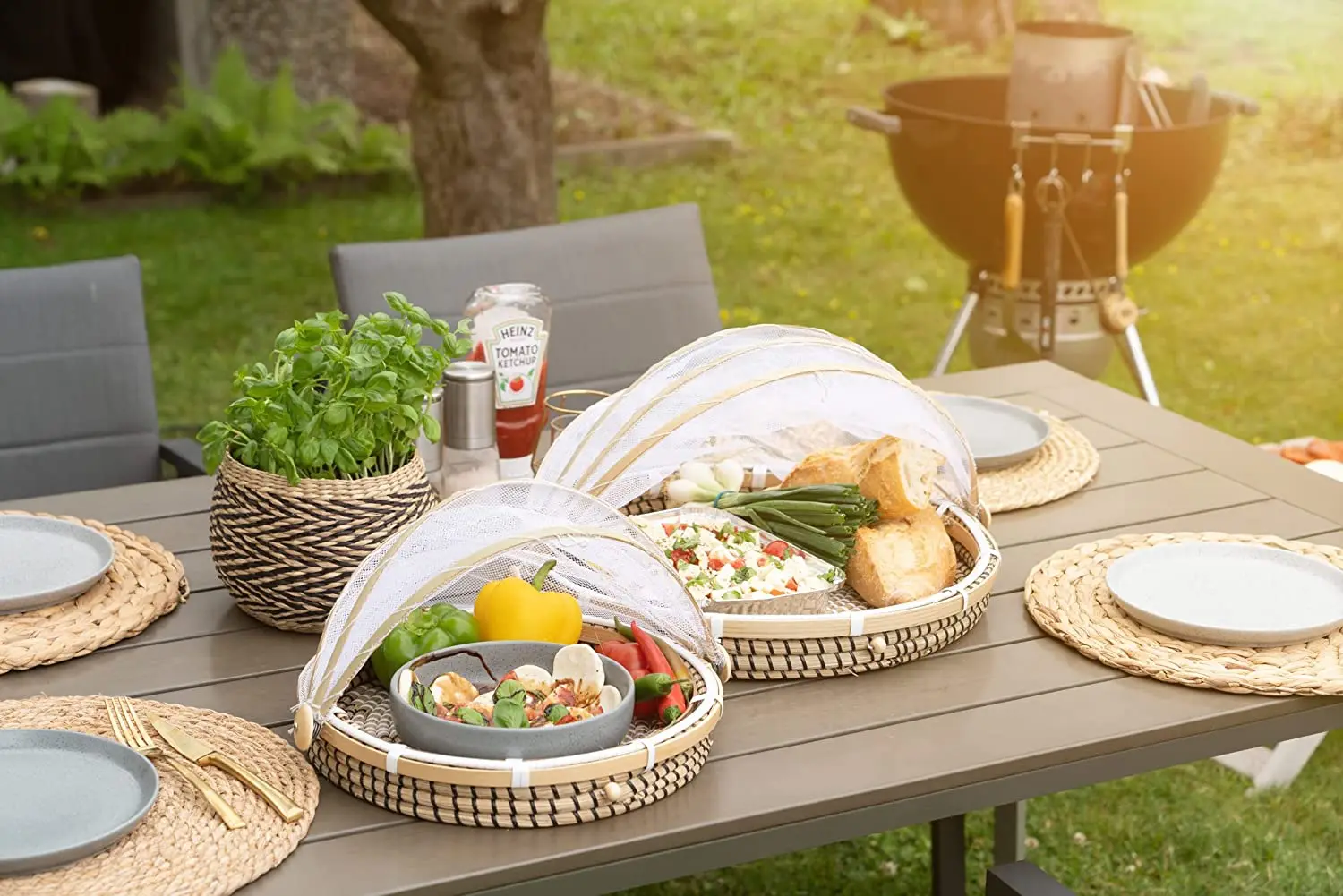 Net Tray Jpg Collapsible Food Basket Tray With Netted Cover Seagrass Fruit ...
