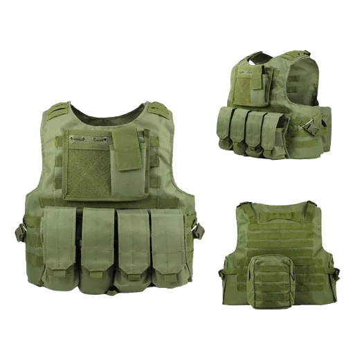 Red Tactical Vest Molle Reflective Tactical Vest Multi-pouches Wear-resist Multi-color Outdoors