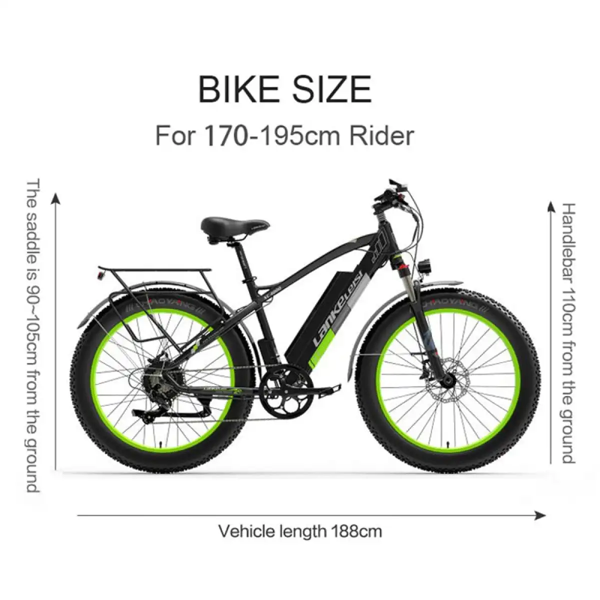 LANKELEIS XC4000 48V Lithium Battery Electric Mountain Bike Aluminum Alloy Frame with Rear Hub Motor Fat Bike