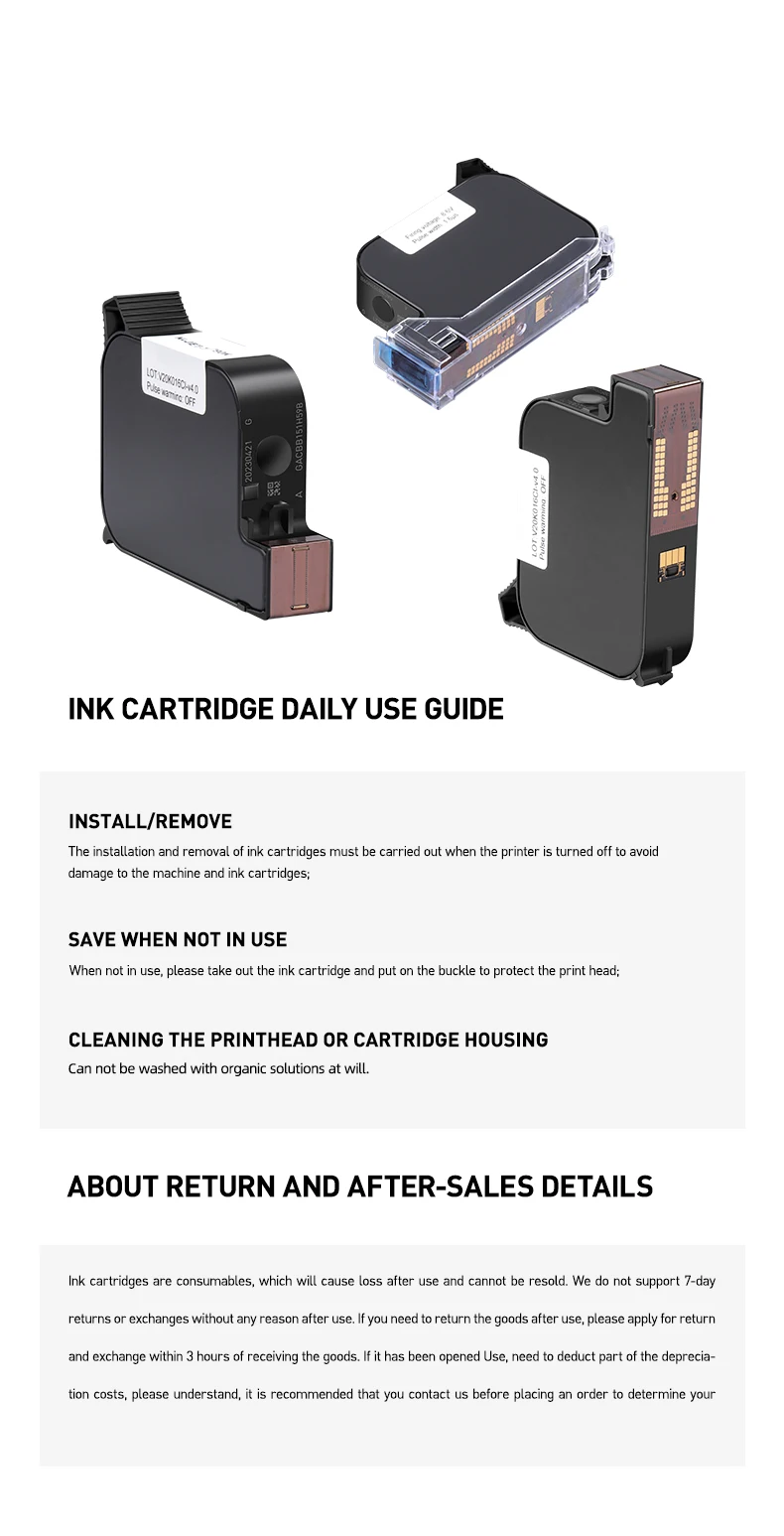 Wholesale Universal Fast Dry Quickdrying Ink Cartridges For Handheld