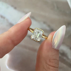 Certified IGI Emerald Cut Diamond Meet Me Halfway for Wedding Engagement Romantic Anniversaries or Parties Gift