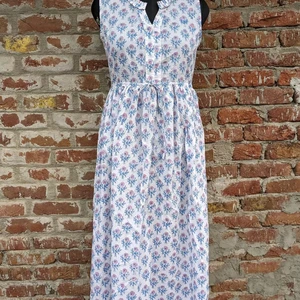 Hand Block Printed Cotton Maxi Dress Floral Handmade Summer Season Solid Pattern Nonwoven Weaving Long Maxi Dress For Women