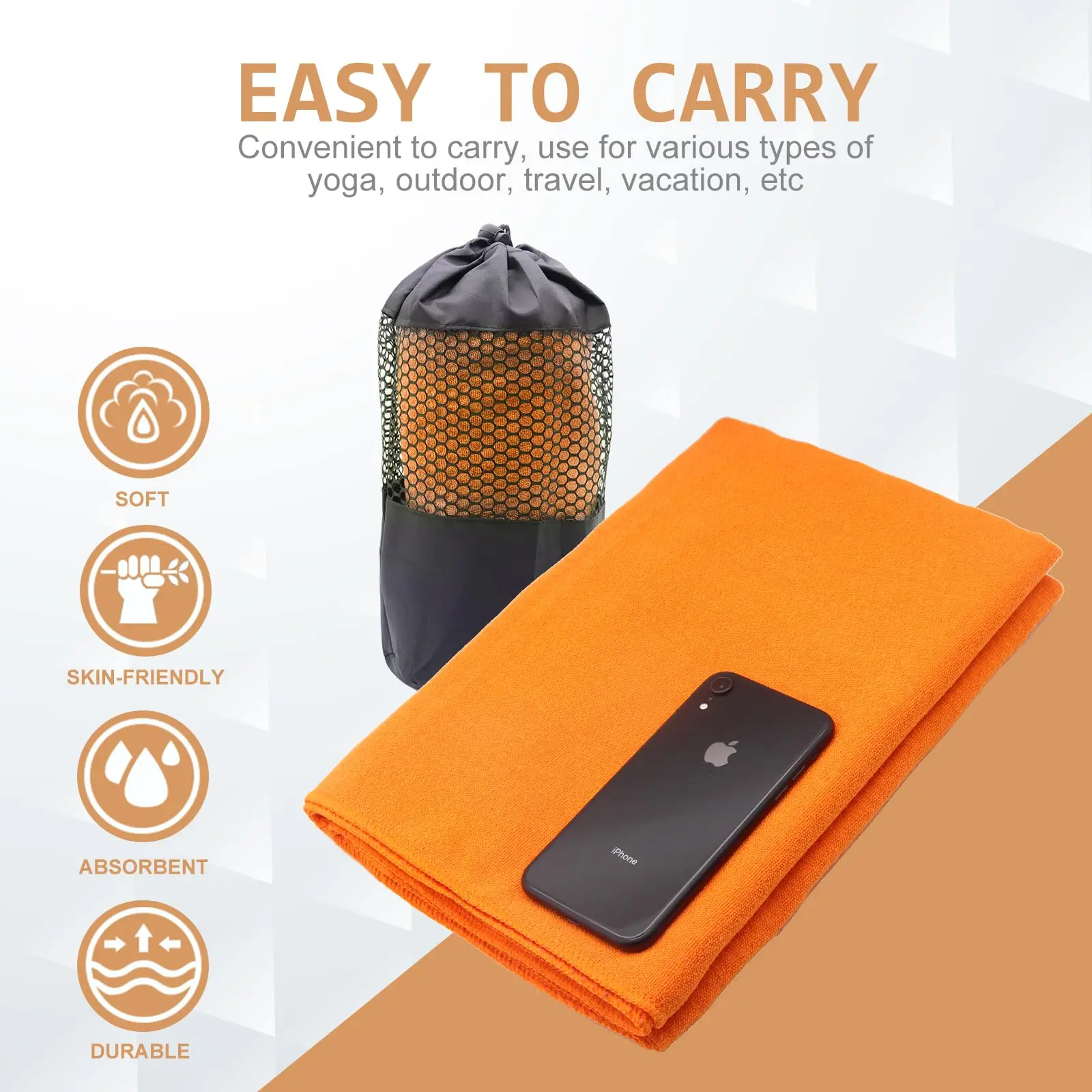 Family-friendly Textured Smooth Yoga Towel for Comfortable Practice for product detail 3