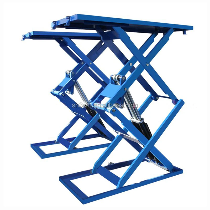 Car Scissor Lift Ramps 3000kg Hydraulic Scissor Lifter On Ground ...