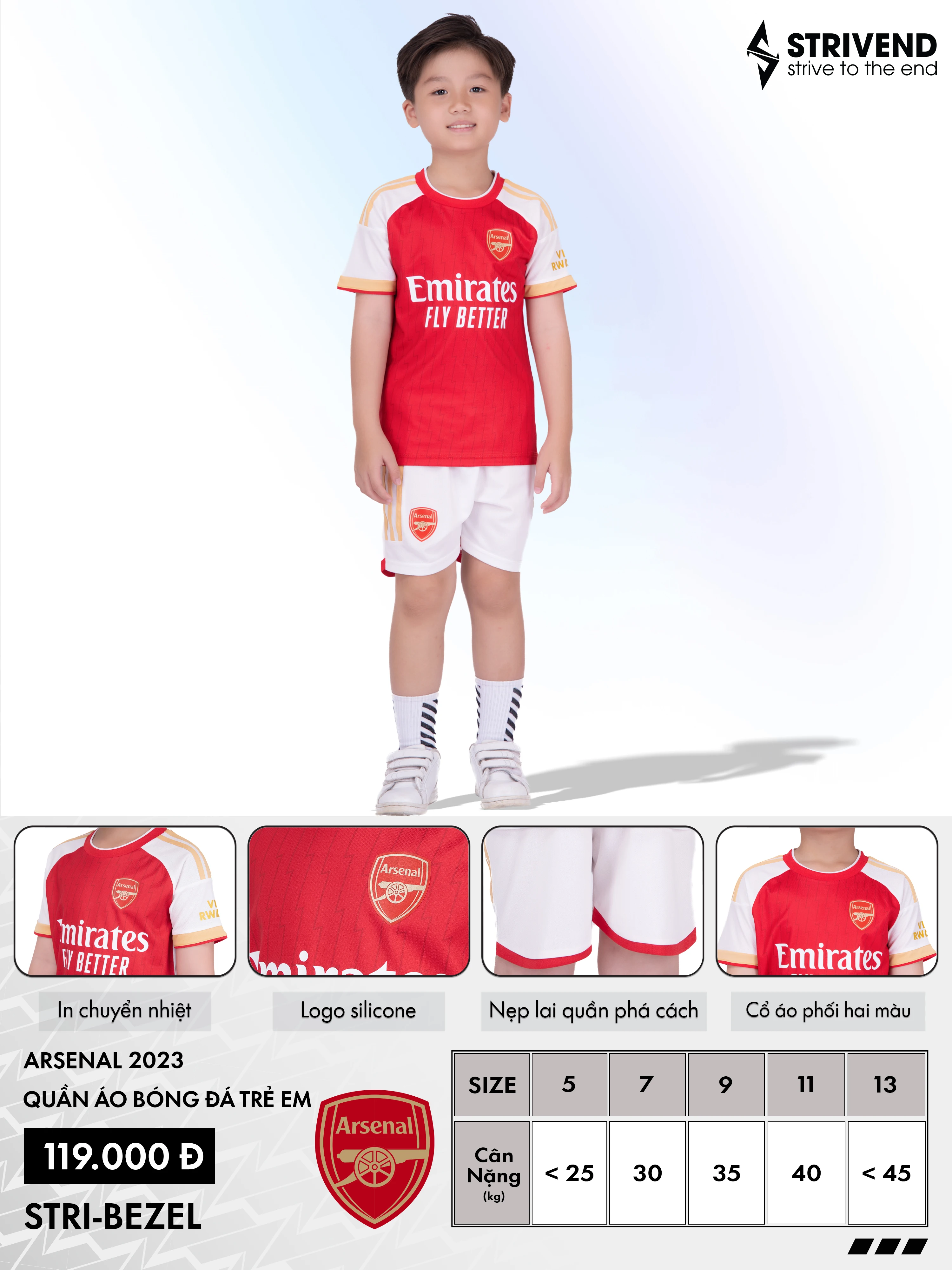 Arsenall Kid Jersey Football Shirts For Kids 23/24 Uniform Soccer