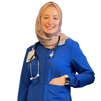 Women Muslim Scrubs Uniform Nurse Hospital Nursing Long Sleeve Scrubs ...