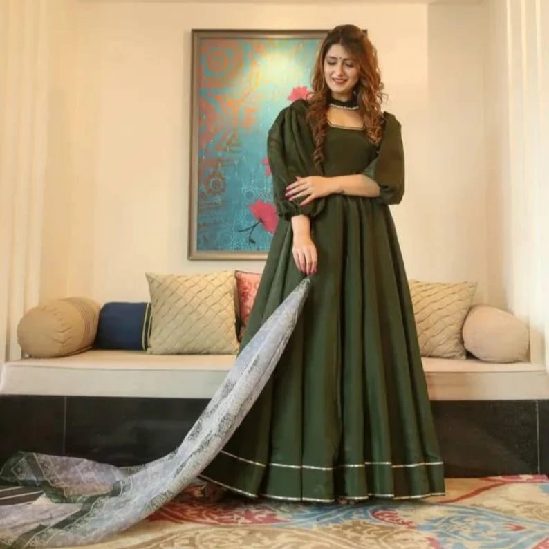 dark green indian wedding dress Indian Dress Green Color Bridal Lehenga 341G