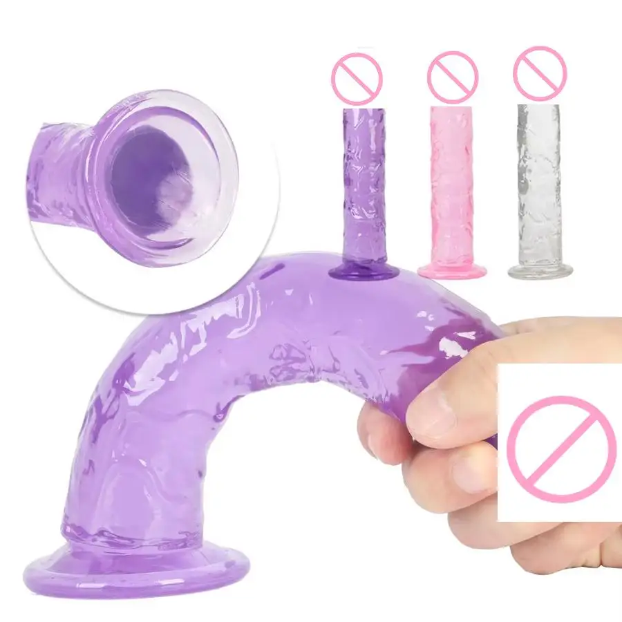 sex dick toy Erotic Soft Jelly Dildo Anal Butt Plug Realistic Penis Strong Suction Cup  Dick Toy for Adult G-spot Orgasm Sex Toys for Women