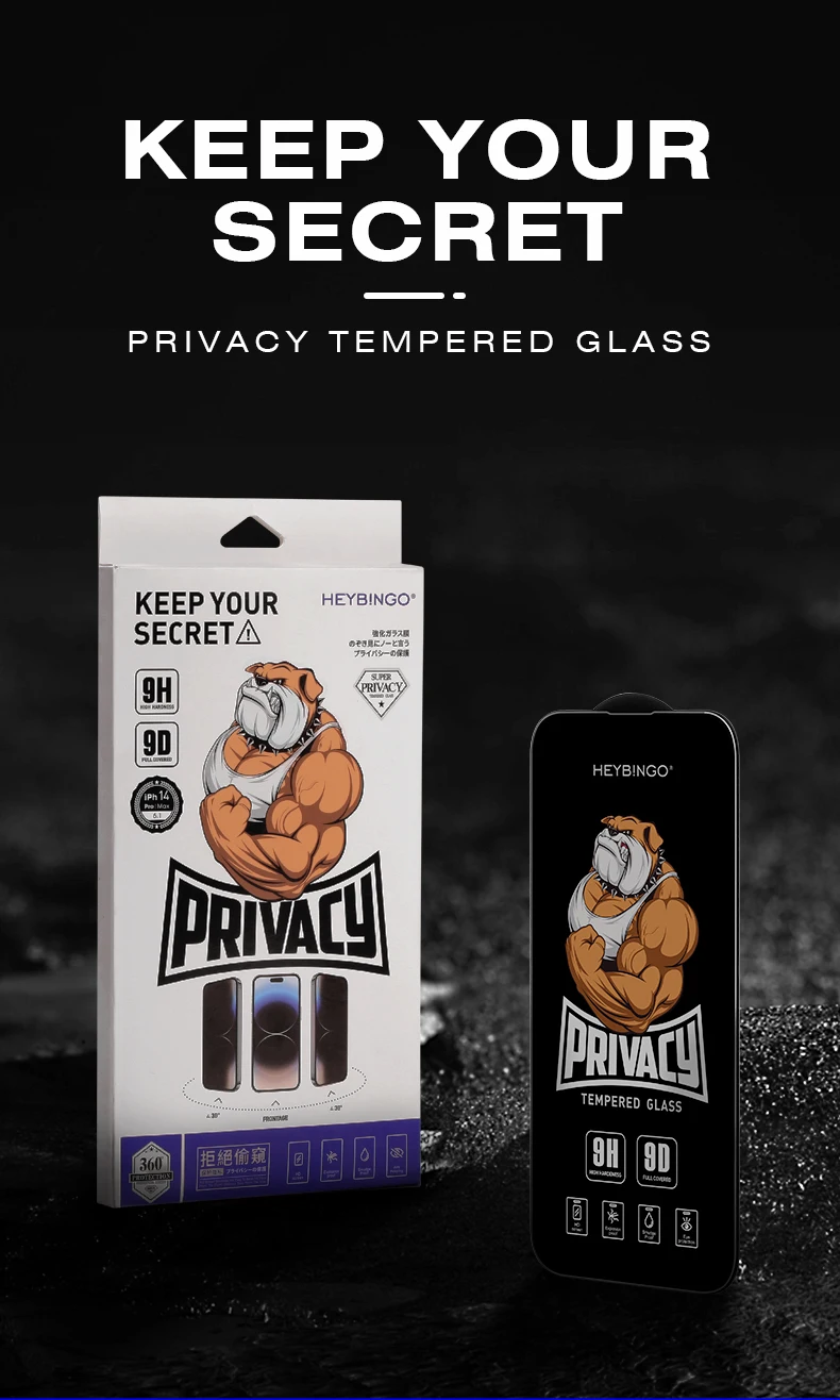 Heybingo 9H Tempered Glass - Anti-Peeping Privacy Film
