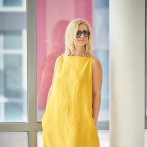Natural Linen Dress For Women Customized High Quality Solid Color Yellow Dress Linen Summer Dress Lightweight Summer Linen Maxi