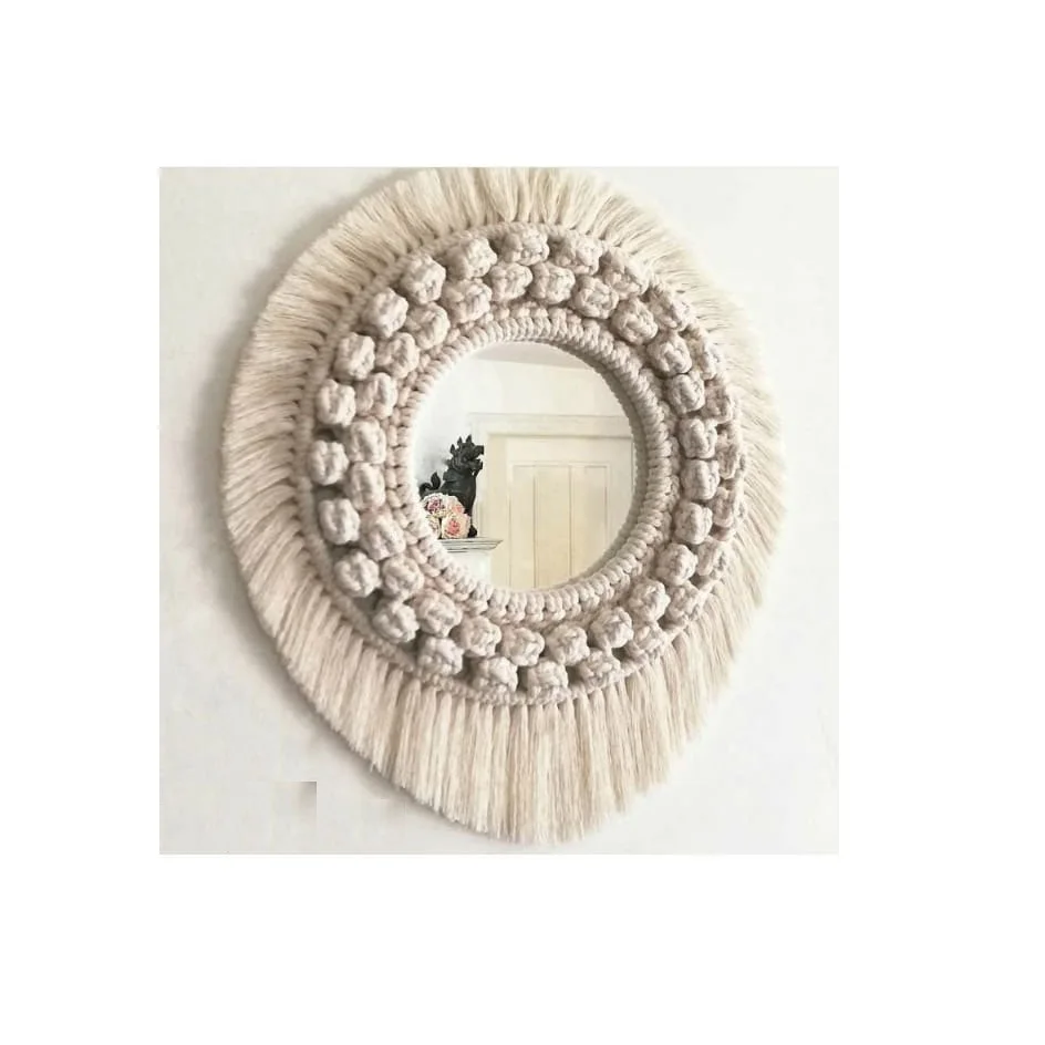 Top Quality Makeup Mirror Standing Aesthetic Nordic Big Macrame Full