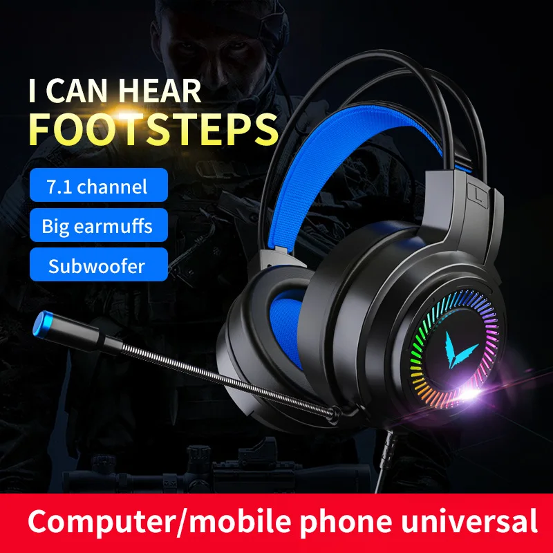 Wholesale G58 Esports Gaming Headsets 7.1 Channel Wired Computer Headsets Leather Microphones Featuring Metal Construction