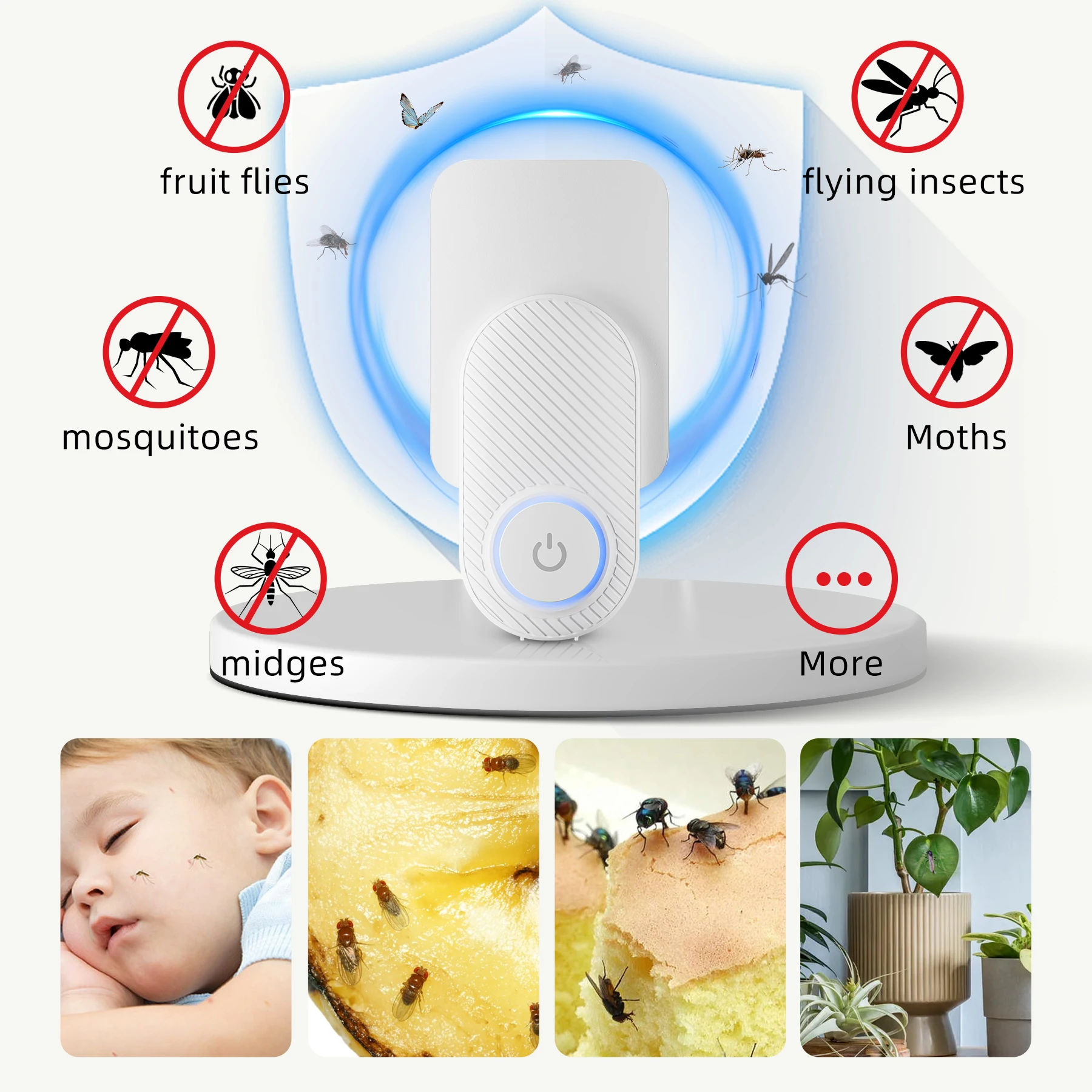X-Pest New Design Plug-In Flying Insects Trap With UV Light for Flies/Moths/Gnats/Wasp/Bug Electric Indoor Fruit Fly Trap