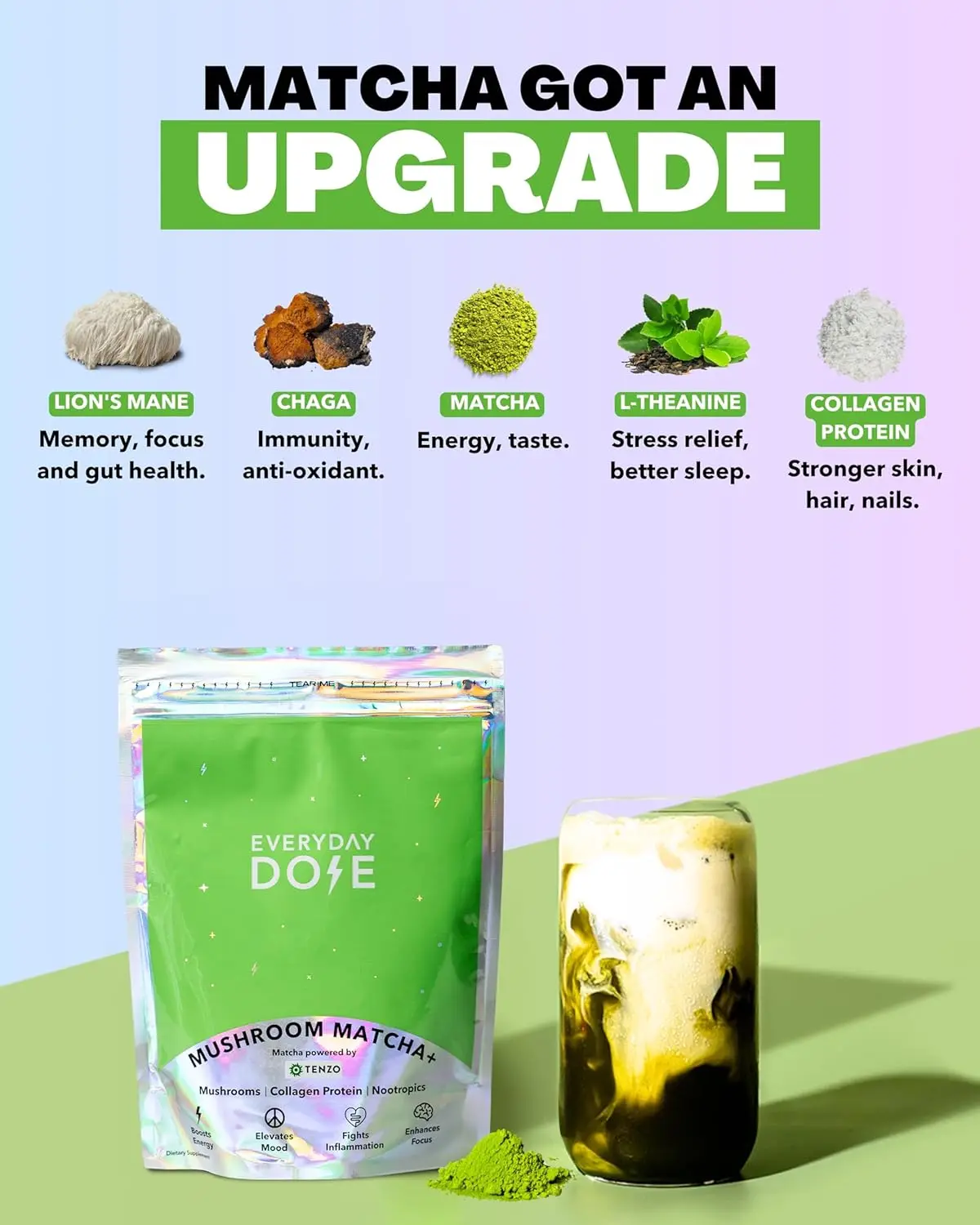Oem Everyday Dose Mushroom Matcha Grade Top Matcha Powder Collagen,Lion ...