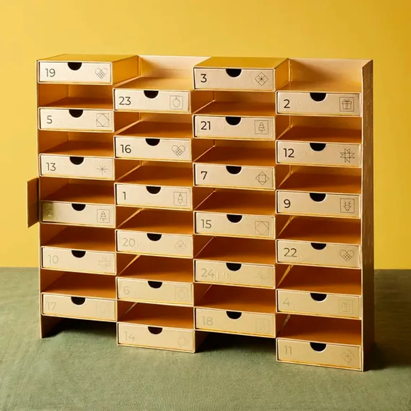 Cardboard Pink Advent Calendar Box Empty Custom Luxury Gift Box For 10