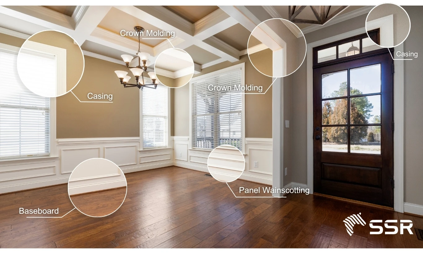 SSR VINA Pine Wood Baseboard Moulding Trim White Primed Skirting Board ...