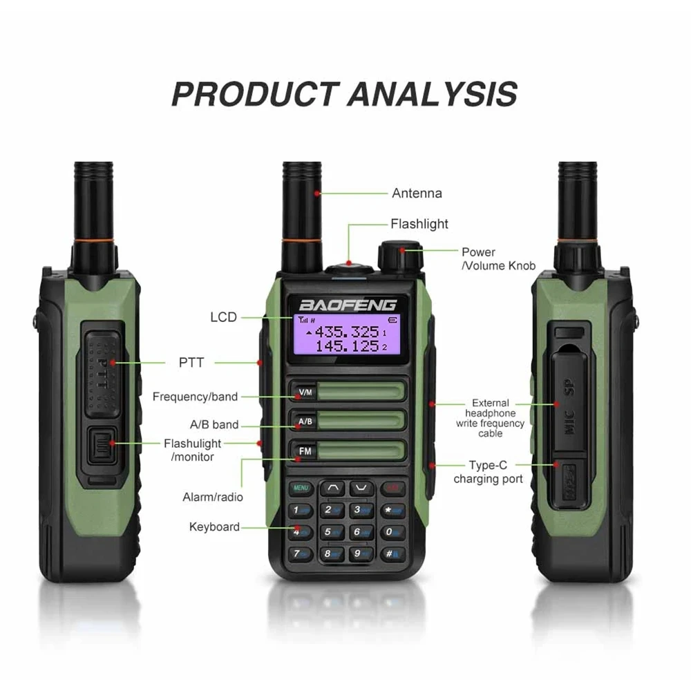 2023 Baofeng UV-16 pro IP68 Waterproof Walkie Talkie Dual Band High Power CB Radio Vhf Uhf Long Range 10W Ham Two Way Radio