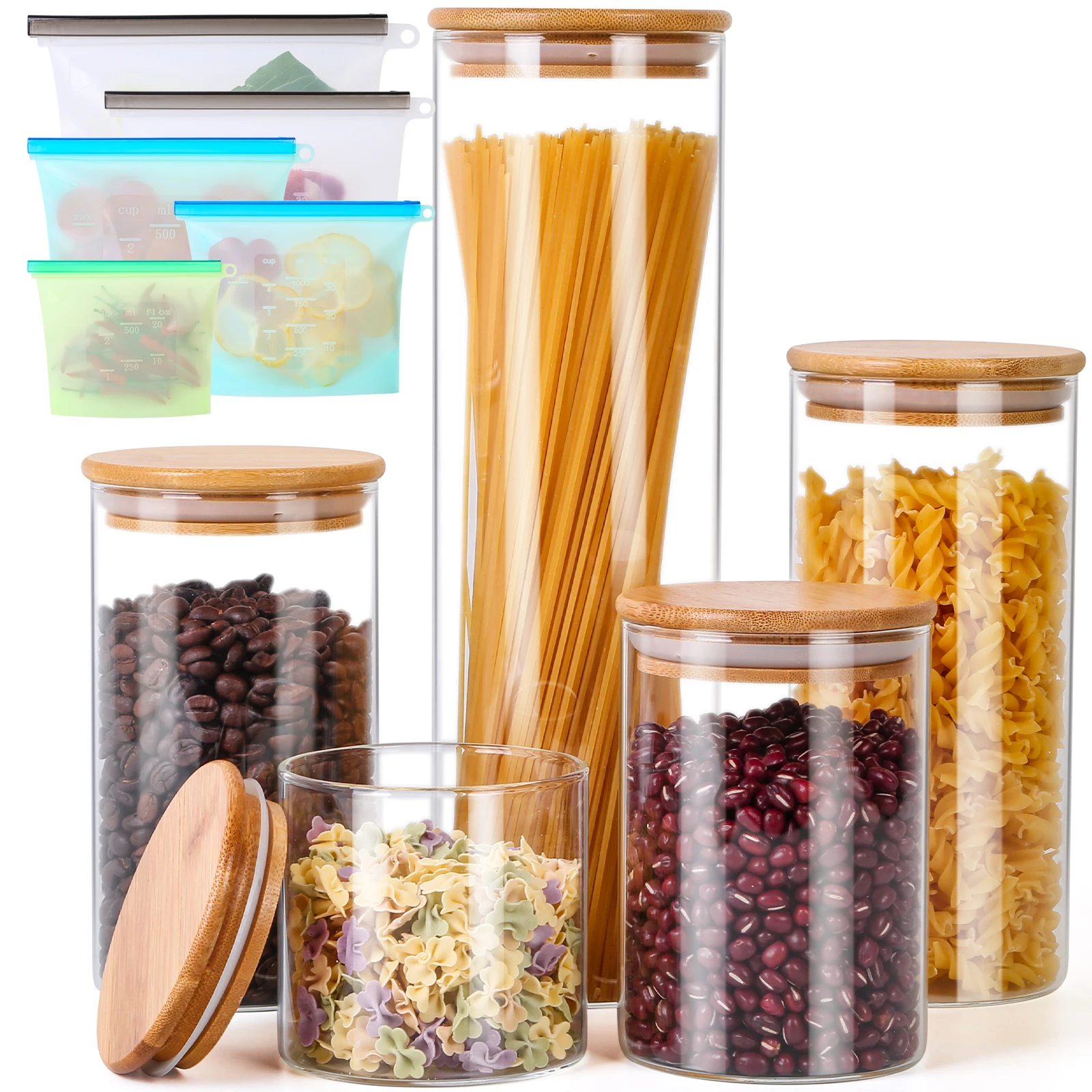 Kitchen Storage Sealed Reusable Food Container Glass Jar Airtight