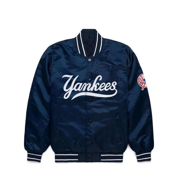 Customized Design Team Name & Number Starter Jacket Bomber Jacket Collage Batch Embroidered Satin Baseball Jacket for Man