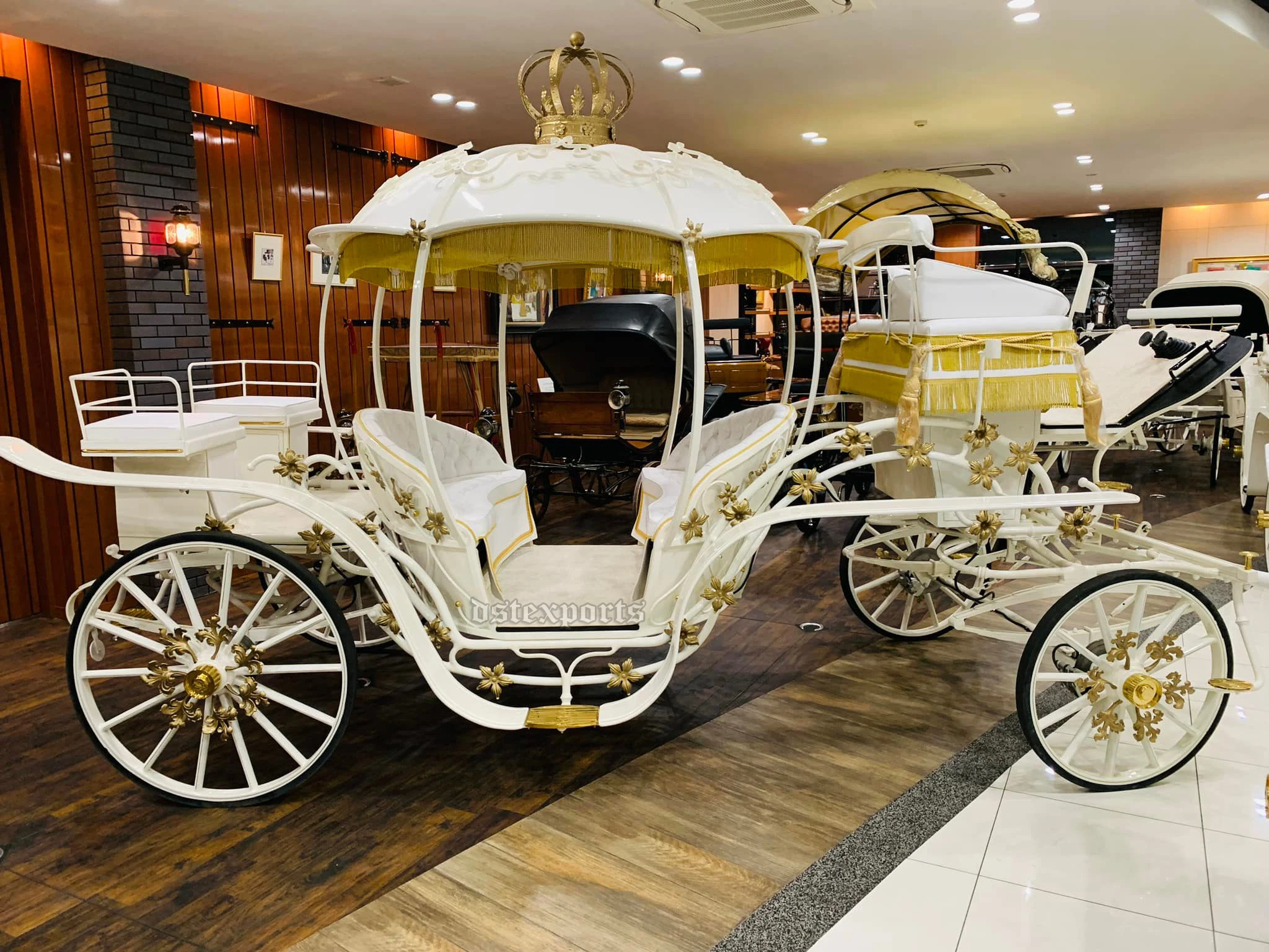 Magnificent White Landau Carriage for Prince & Princess