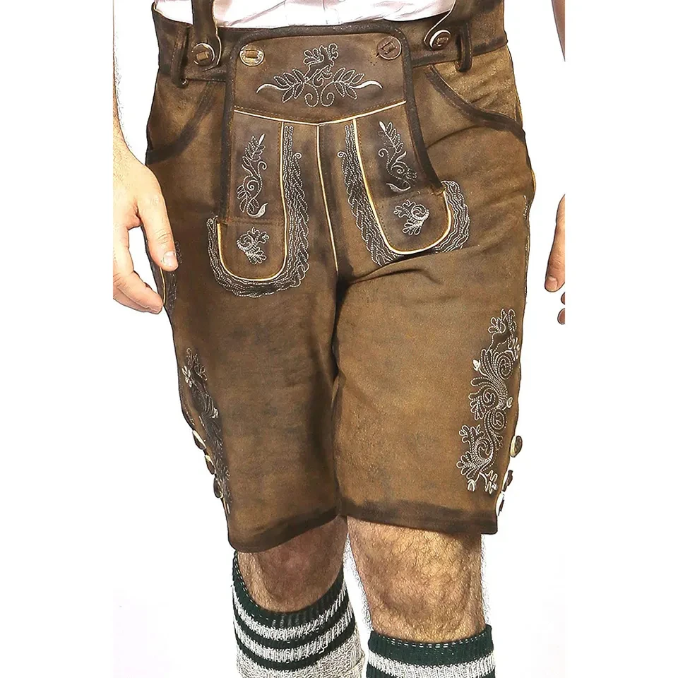 Stylish Bavarian Lederhosen,Kniebund Hosen,Men Ledersosen Trachten ...