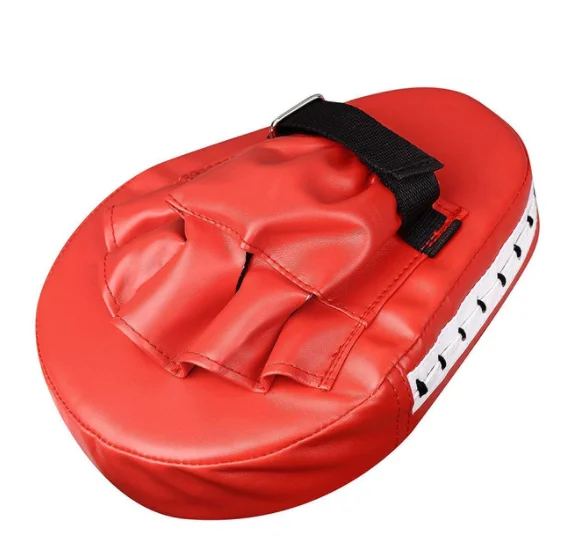 Boxing Focus Mitts Curved Red Leather Punching Focus Mitts 100 Leather Boxing Mma Focus Mitts