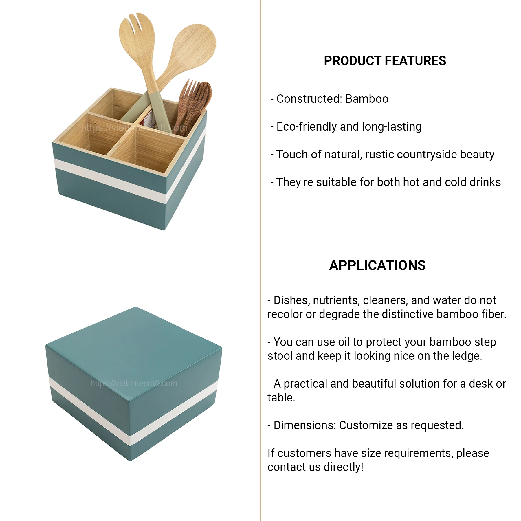 Spacesaving Design Bamboo Utensil Holder And Storage For Modern