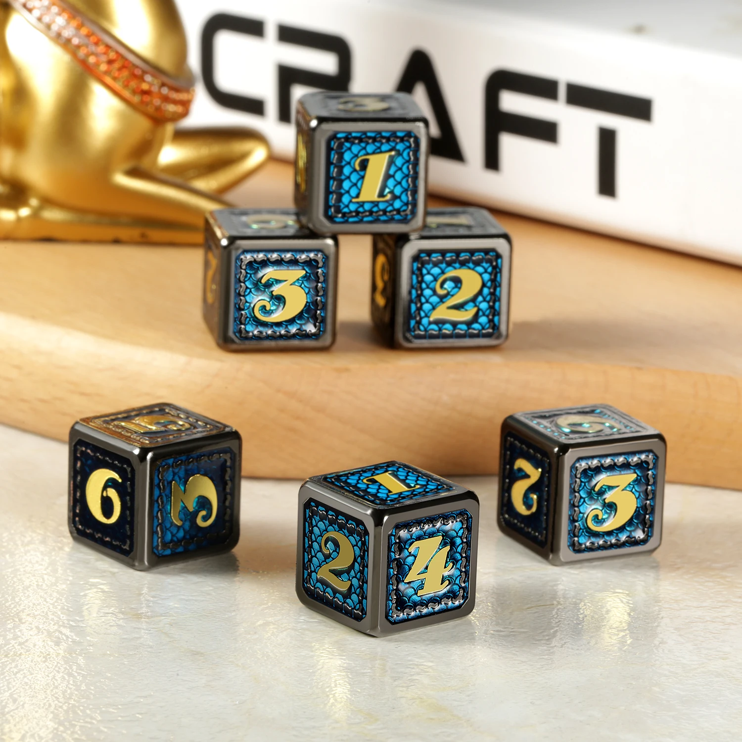 Wholesale Dnd 6 Sided Dice Custom D6 Metal Dragon Dice D6 For Board