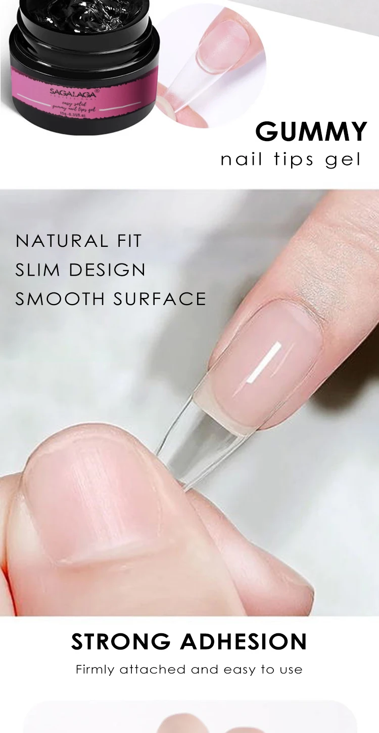 Private Label Solid Nail Glue Gel For Soft Gel Nail Tip Full Cover