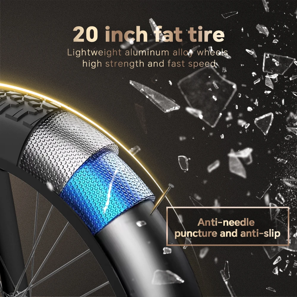 DrVetion CT20 Elektrisches Faltrad 10Ah/15Ah/20Ah 48V 750W bis zu 45km/h Geschwindigkeit