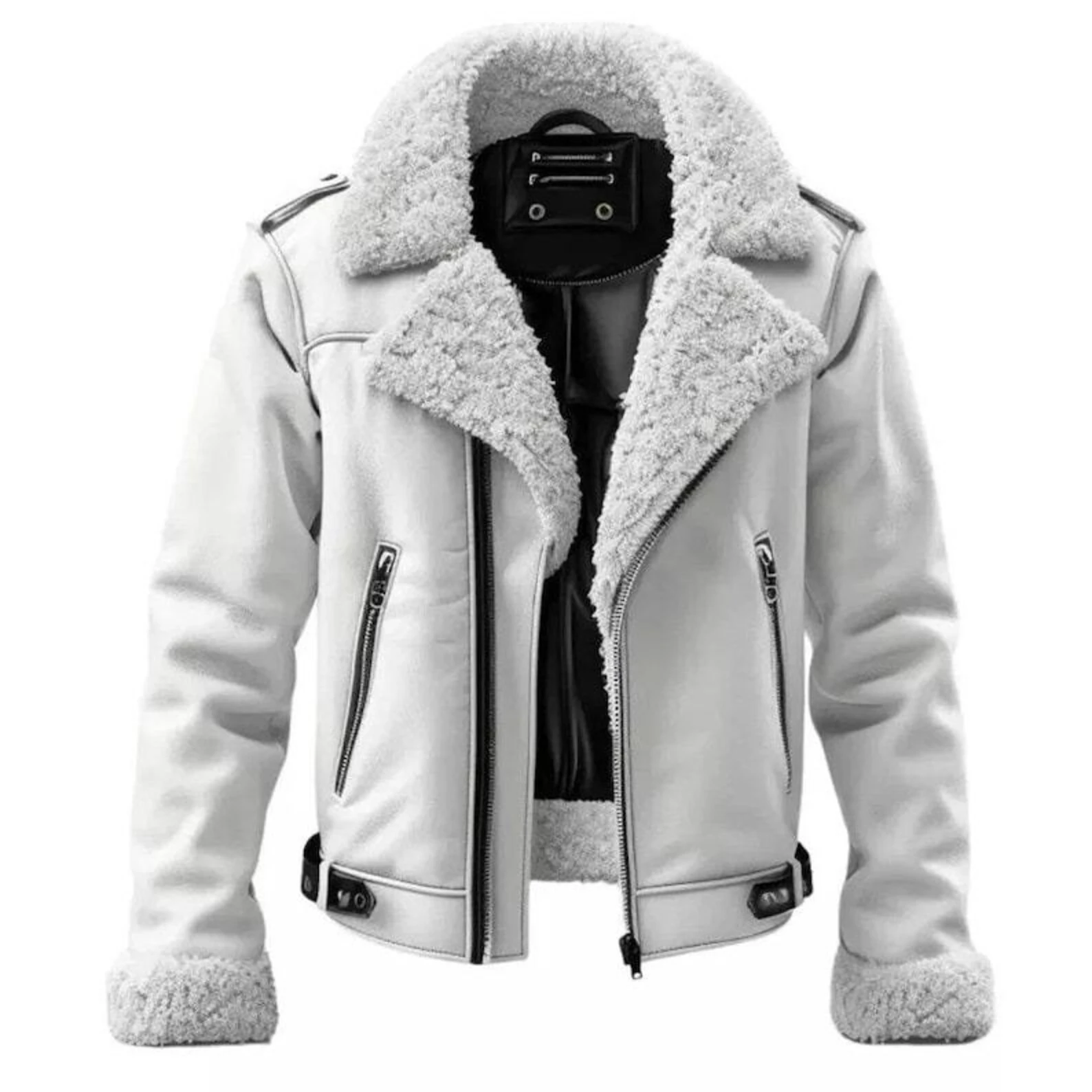 Trending Men's Aviator B3 Bomber Jacket Real Sheepskin Leather Shearling Fur Warm Breathable Winter Filled BikerStyle Casual OEM