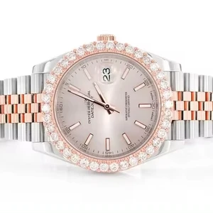 Iced Out Diamond Luxury Watch Two Tone Stainless Steel Automatic Movement 40mm Business Fashion High Quality Unisex Wrist Watch