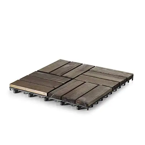 Acacia Wood Deck Tiles Composite Decking Flooring & Patio Pavers Indoor