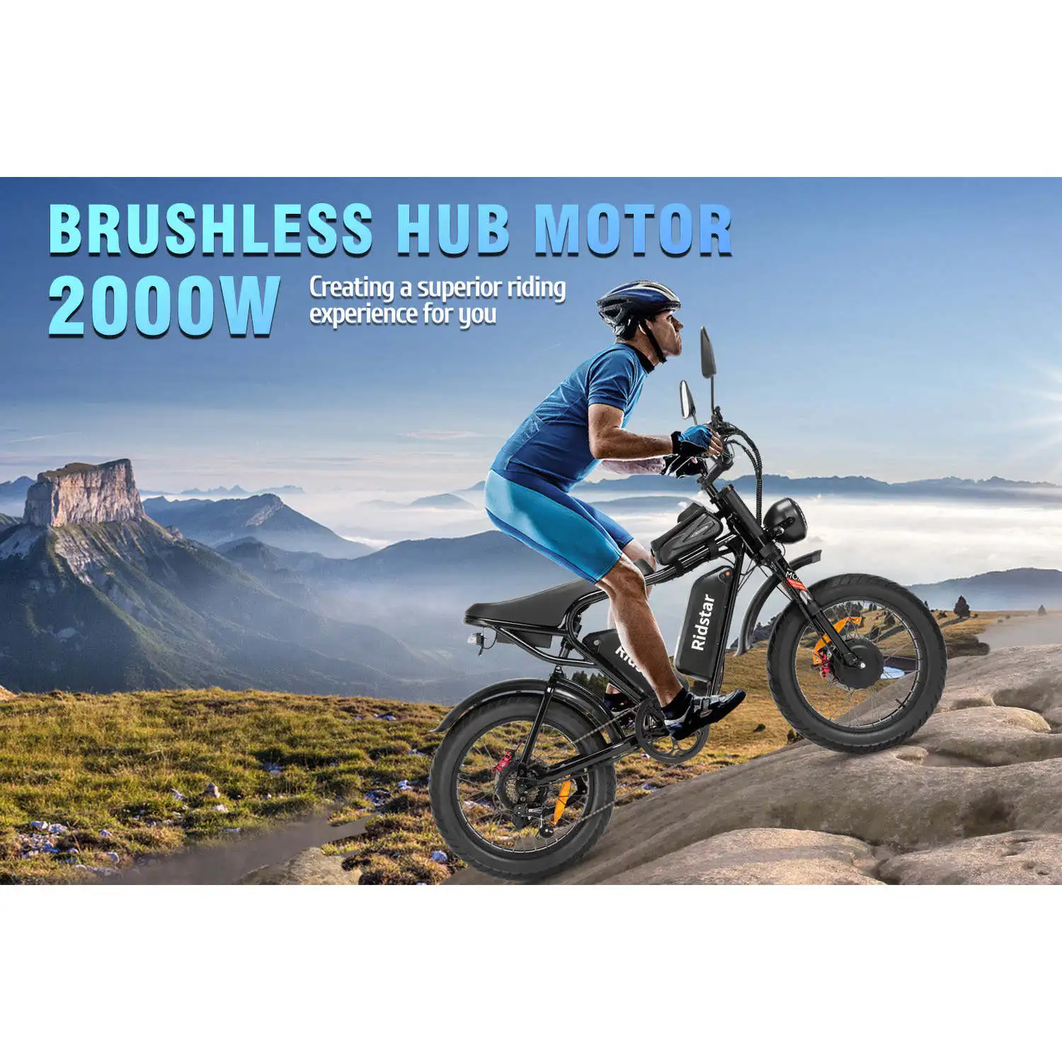 Q20 Pro Off-Road Dual Battery Dual Motor 2000W E-Motorcycle with 34MPH Max Speed and Lithium Battery