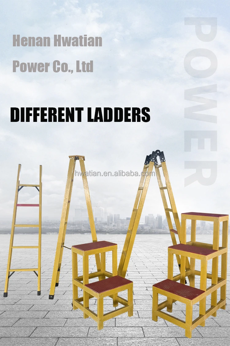 Electric Insulating Double Sided Multipurpose Fiberglass Extension Ladders Foldable Fiberglass Ladders Extension Ladders