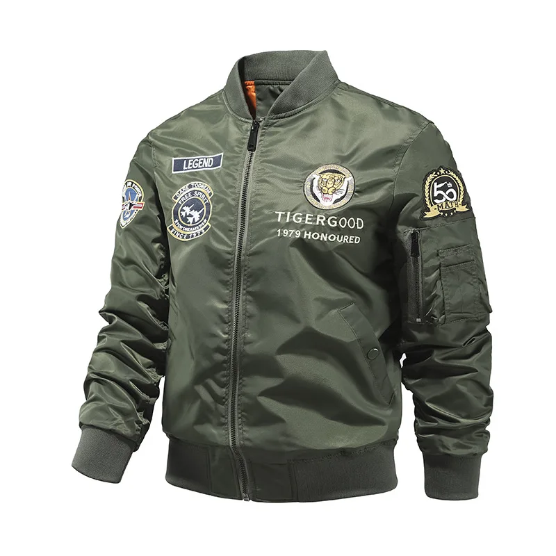 Fashionable hot sale high quality winter embroidered custom mens bomber jacket_voghion.com