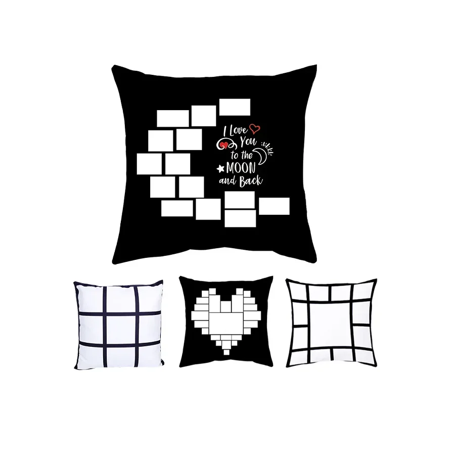 Moon Pattern Love Heart Blank Sublimation Pillow Cover Printable 9 Panel Sublimation Pillow