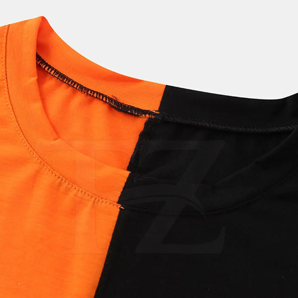Black & Orange Color Low Price Men Tshirt New Design Men Tshirt