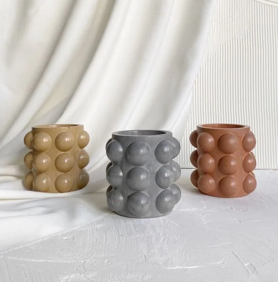 product european custom bubble jar handmade empty ceramic vessel for candlestick holder for candle making wholesale-4