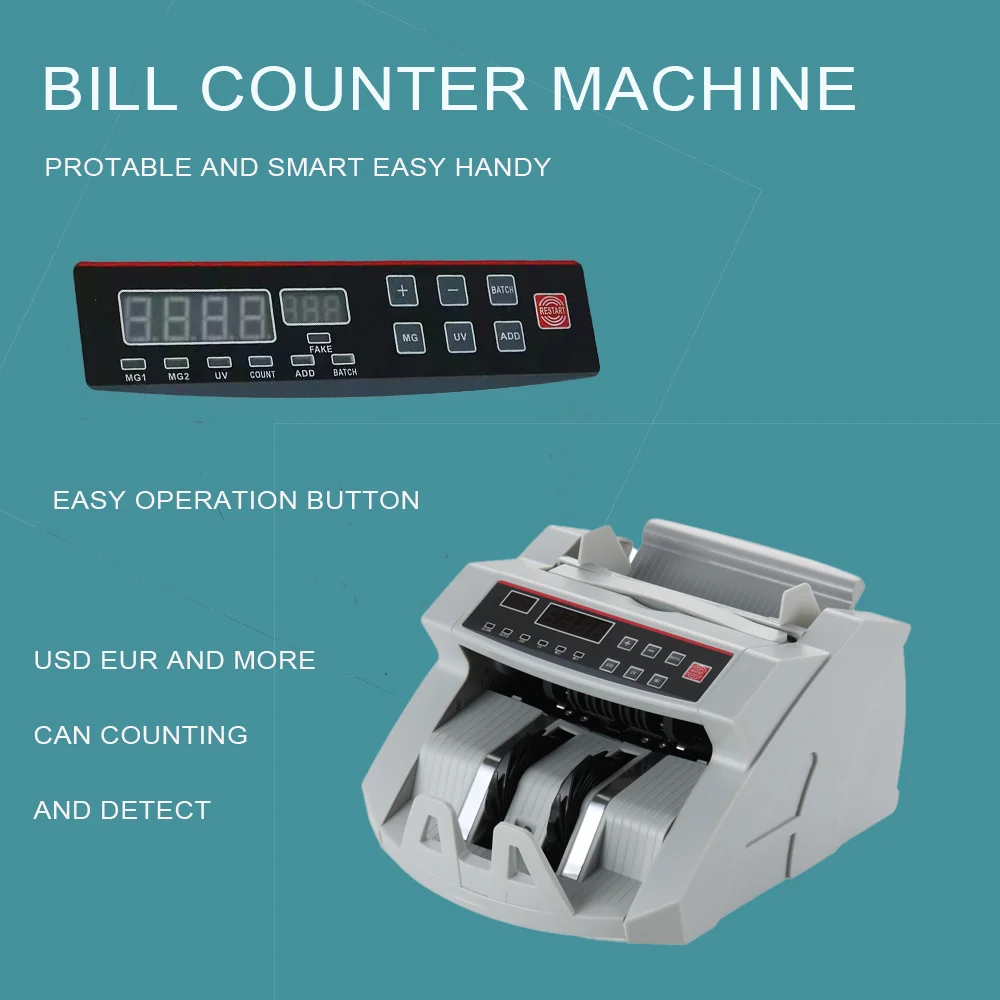 2108 LCD Display UV/MG Bill Counter - Multi-Currency Cash Detector