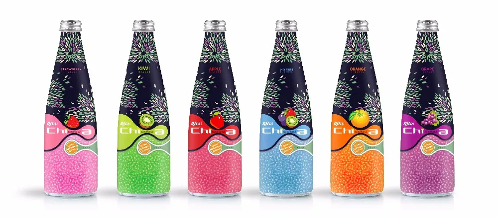 Chia Seed With Peach Flavor 450ml Pet Bottle - Customize Your Own Private Label Brand Free Design New Basil Seeds