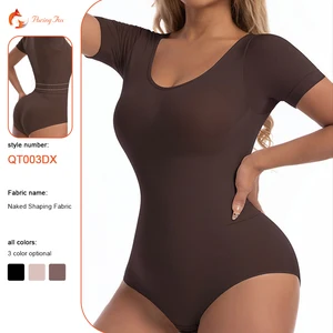 Women's Seamless Medium Control Body Shaper Bodysuit Butt Lifter Breathable Nylon Shapewear Adults Button Sports Daily Use